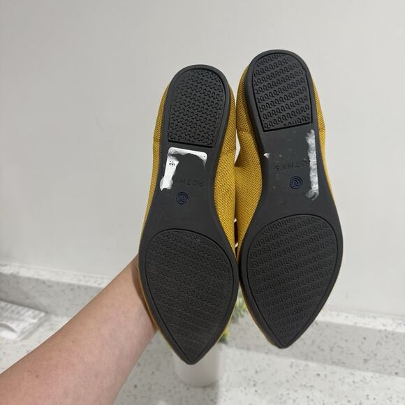 Rothys The Point Ballet Flats In Yellow Size 8 Comfort Work Shoe - Picture 5 of 6